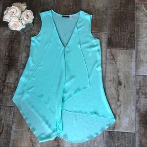 🍭Venus V-Neck Flowy Sleeveless Top Teal Blue Sz S